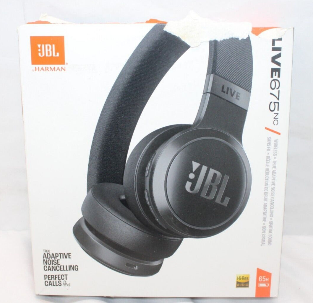 JBL Live 675NC Wireless True Adaptive Noise-cancelling On-Ear Headphones, Black