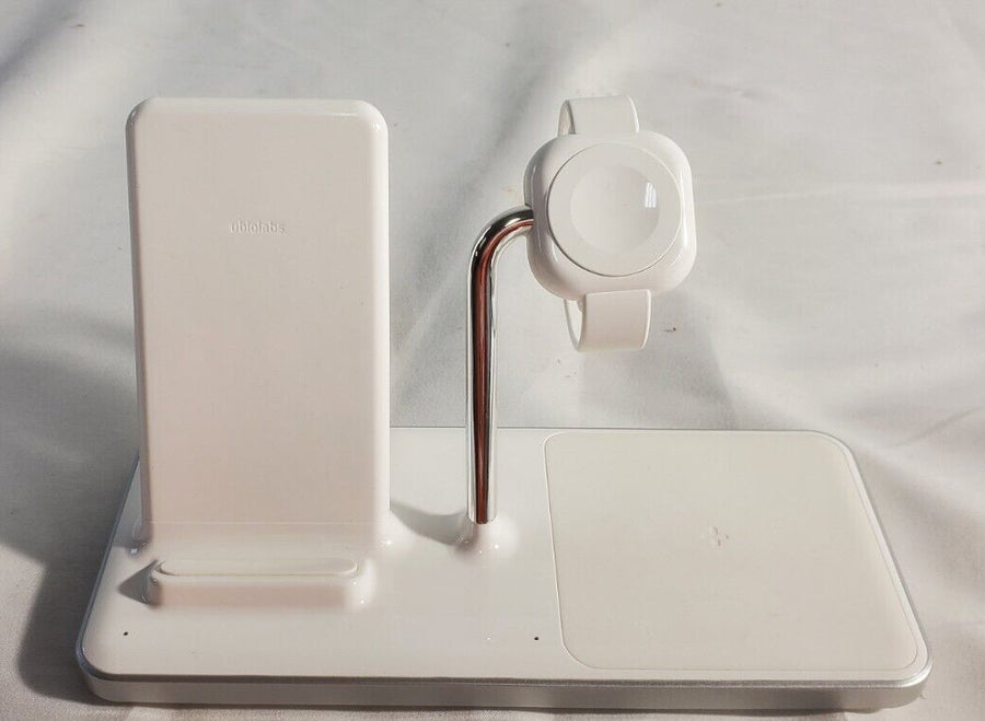 Ubio Labs WCB141 3-in-1 Wireless Charging Stand - LED Indicator - White