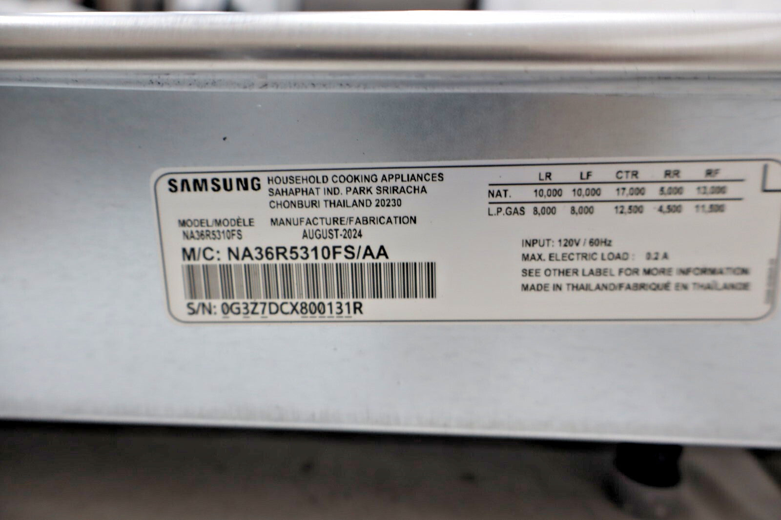 NEW Samsung NA36R5310FS 36" Built-In Gas Cooktop w/ 5 Burners, Stainless Steel