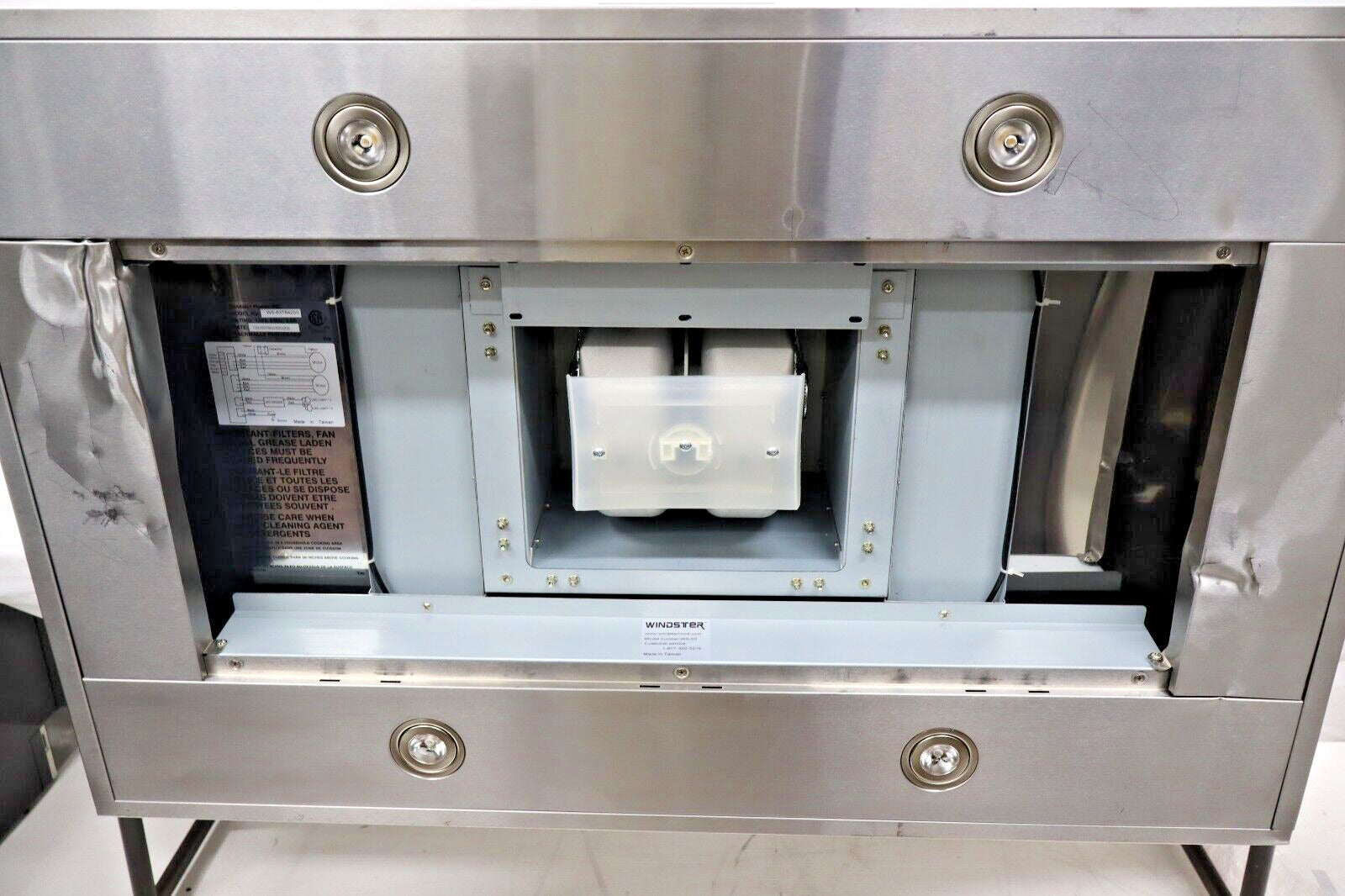 Windster WS-63TB42SS 36" Convertible 780 CFM Island Range Hood, Stainless Steel