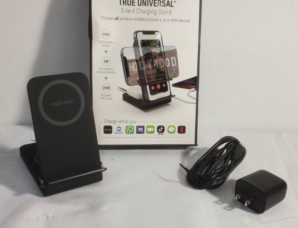 MyCharge True Universal 3-in-1 Charging Stand 15W Fast Charge & 20W Fast USB