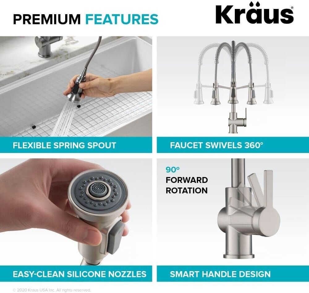KRAUS KPF-1691BB Britt 2nd Gen Comml Pull-Down Single Handle Kitchen Faucet