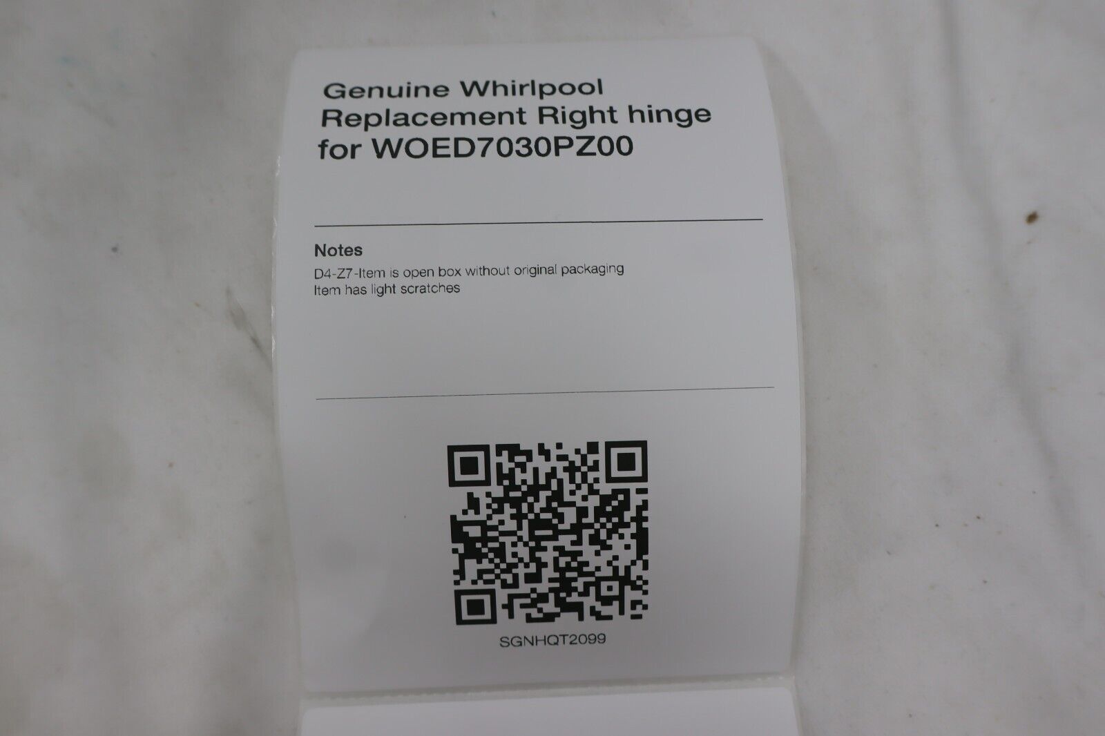 Genuine OEM Whirlpool Wall Right Door Hinge (Right) W11665209 W11633417
