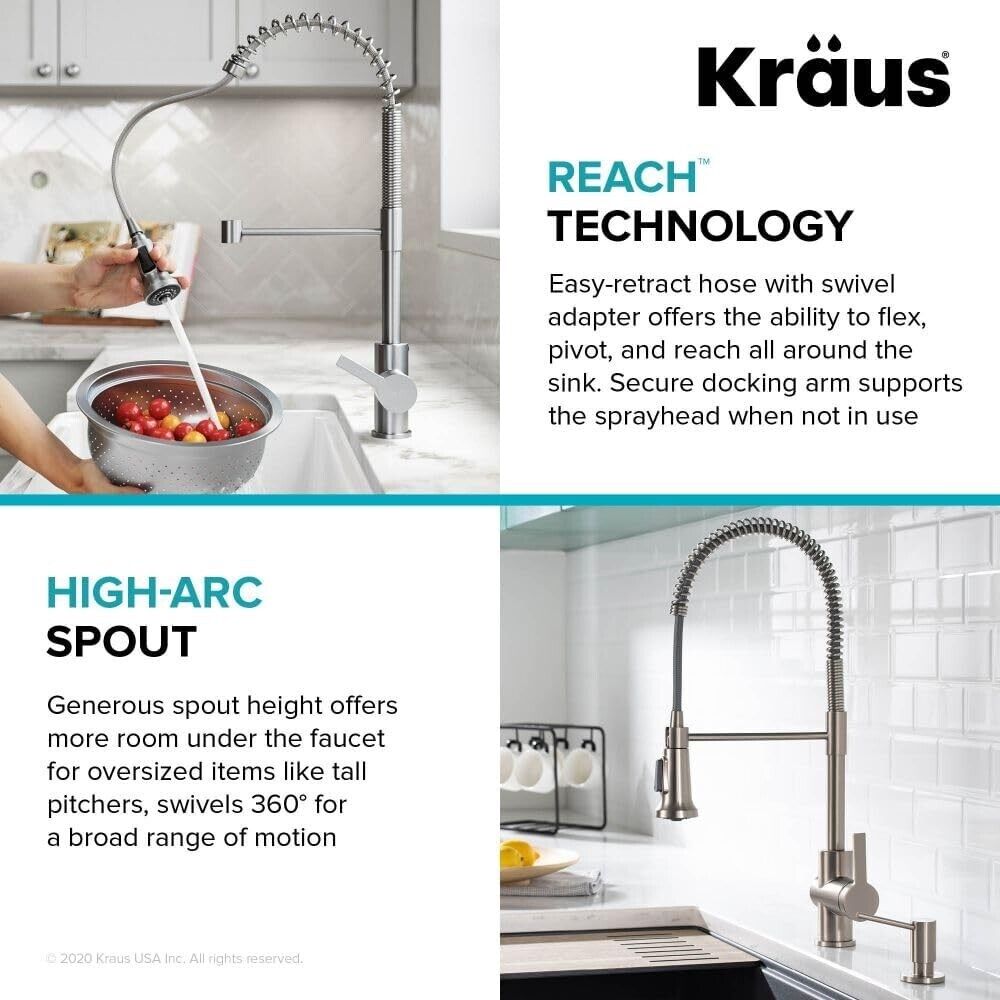 KRAUS KPF-1691BB Britt 2nd Gen Comml Pull-Down Single Handle Kitchen Faucet