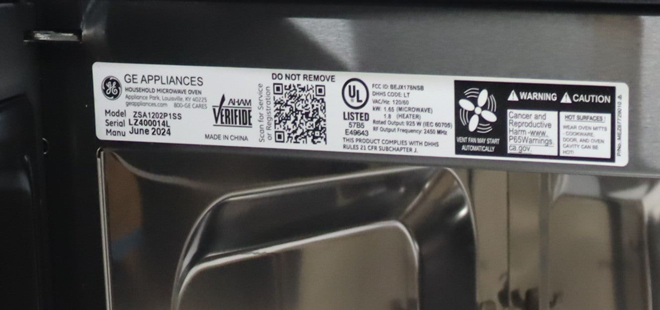 Monogram ZSA1202PSS 1.7 Cu. Ft. Over-The-Range Convection Microwave Hood in SS