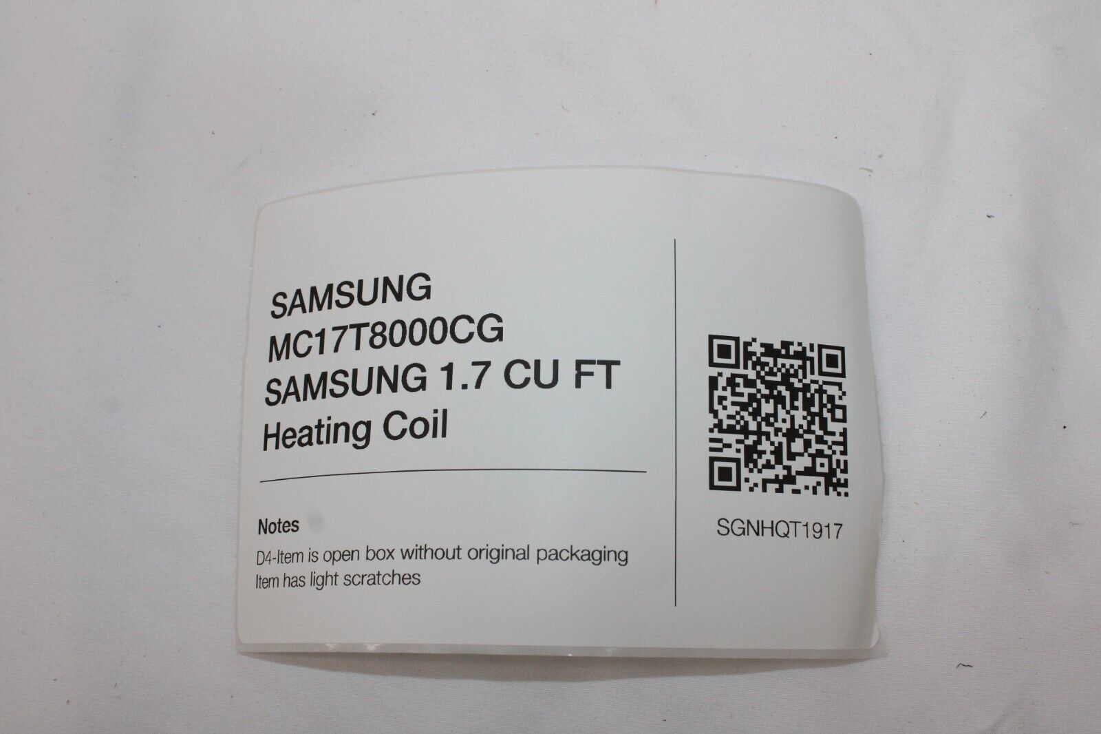OEM Samsung Microwave Heating Element Replacement for MCT17T8000CGAA