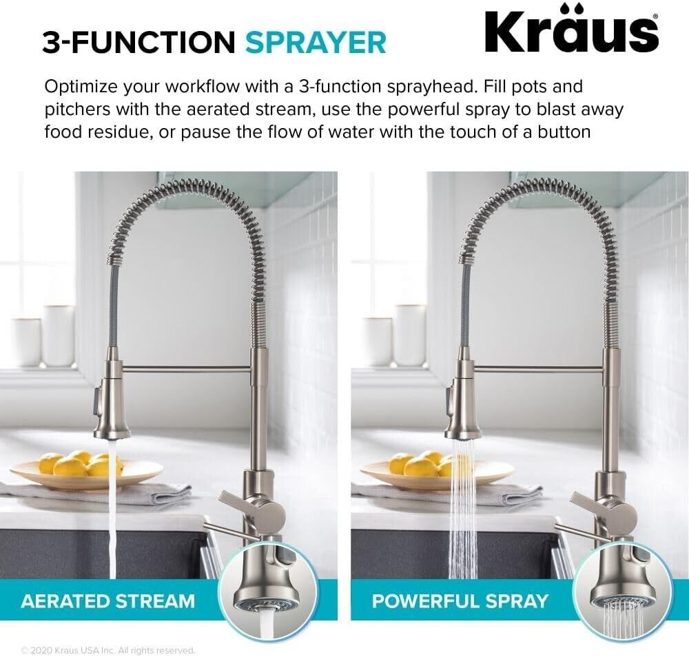 KRAUS KPF-1691BB Britt 2nd Gen Comml Pull-Down Single Handle Kitchen Faucet