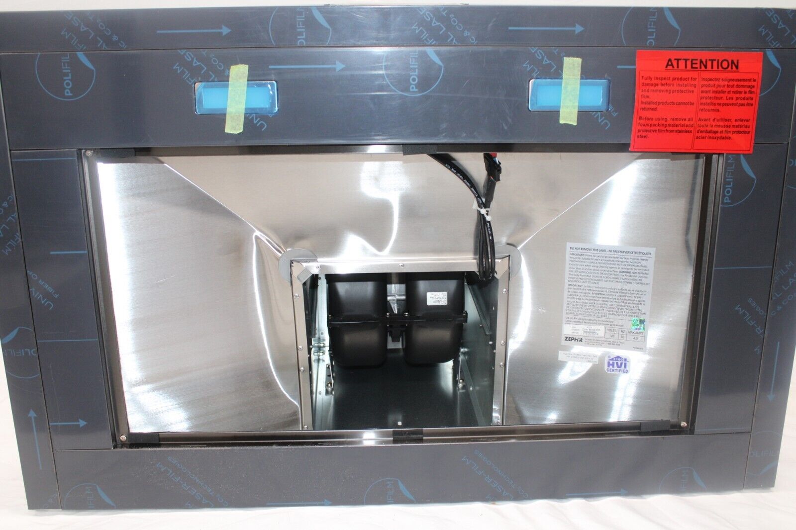 Zephyr ZAN-M90DBS Anzio 36" 600 CFM Wall Mount Range Hood, Black Stainless