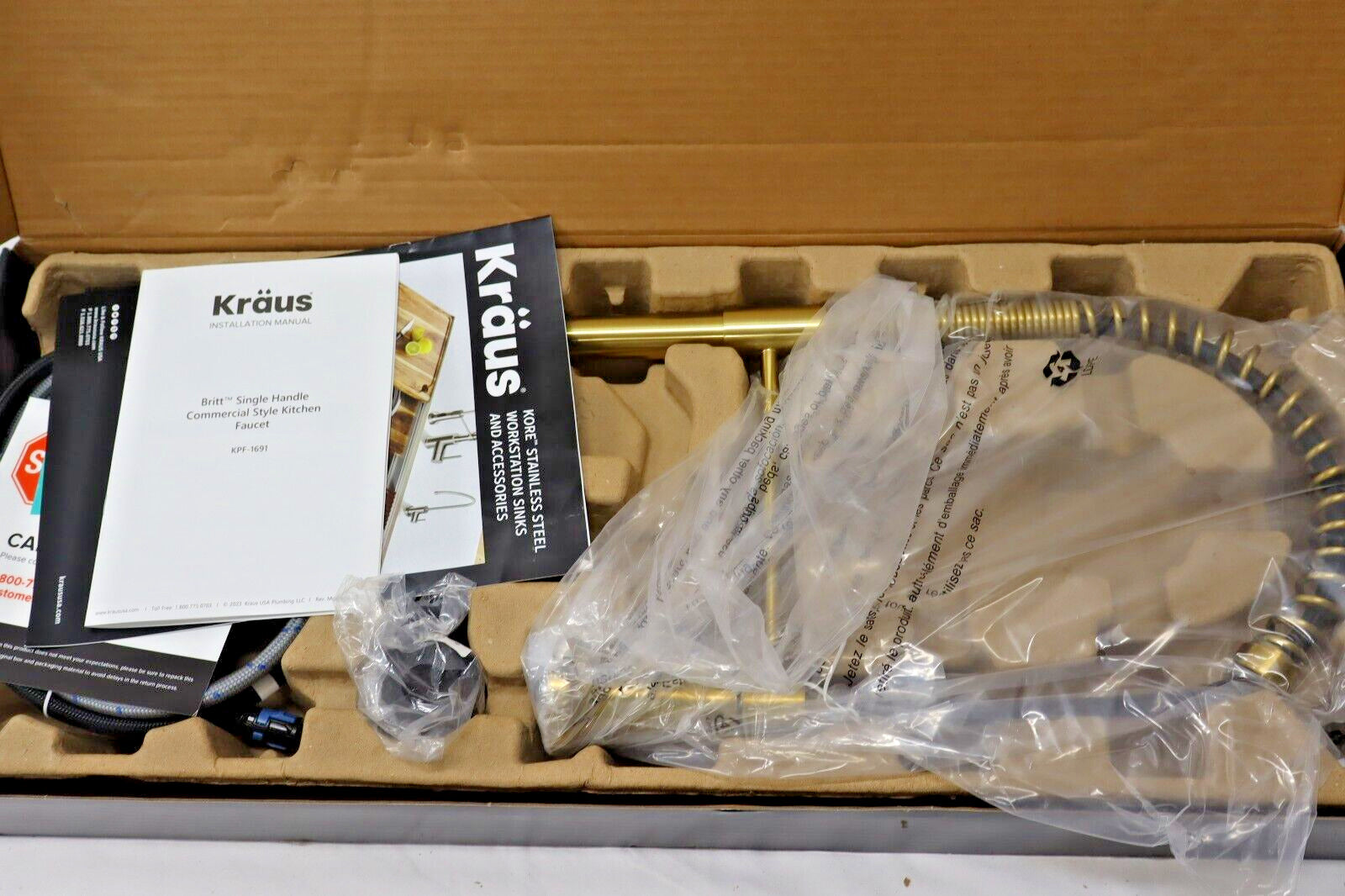 KRAUS KPF-1691BB Britt 2nd Gen Comml Pull-Down Single Handle Kitchen Faucet