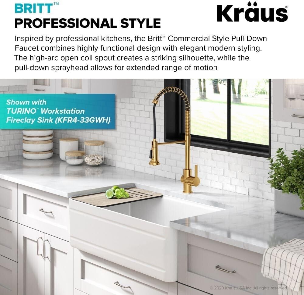 KRAUS KPF-1691BB Britt 2nd Gen Comml Pull-Down Single Handle Kitchen Faucet