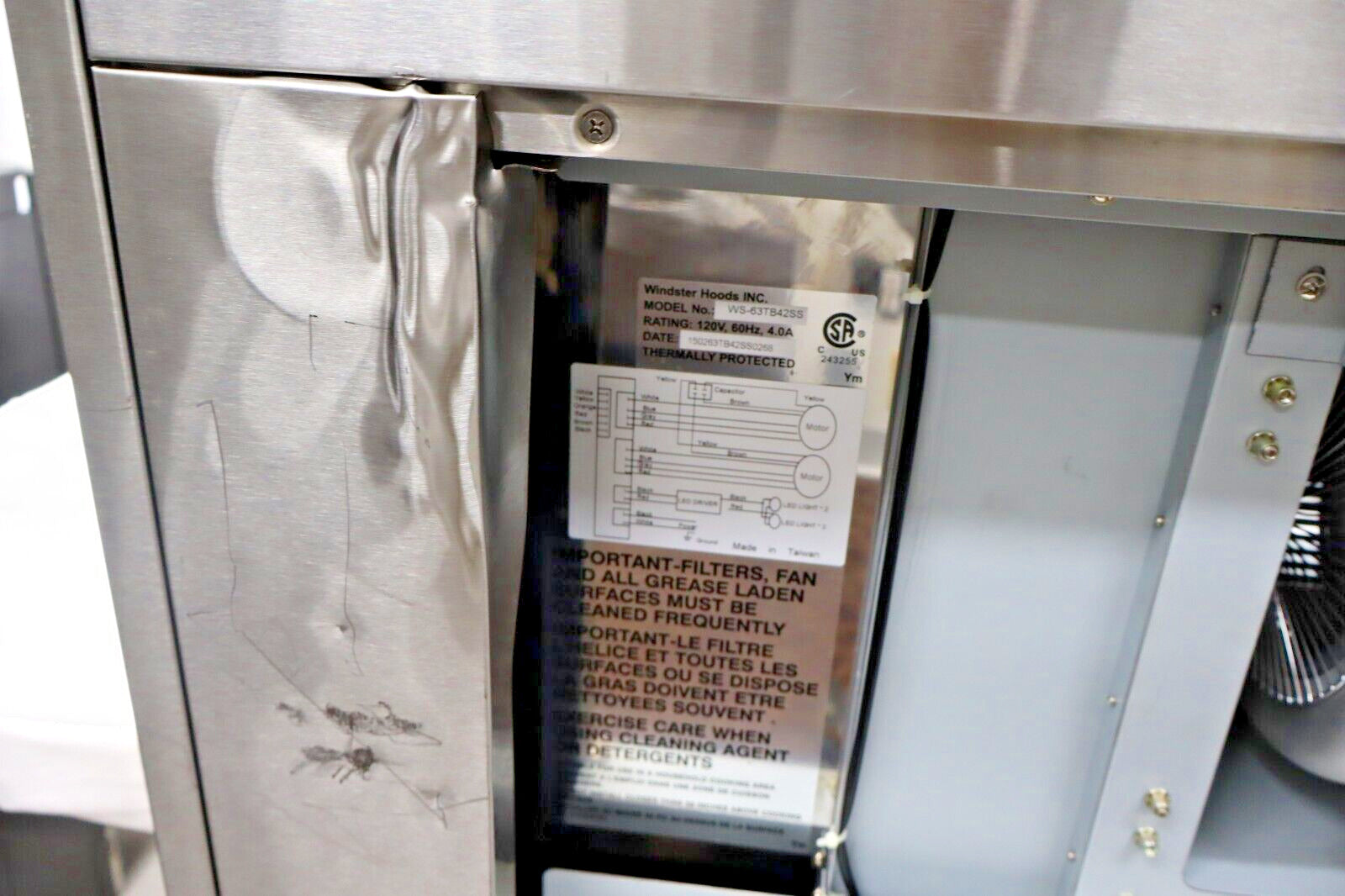 Windster WS-63TB42SS 36" Convertible 780 CFM Island Range Hood, Stainless Steel