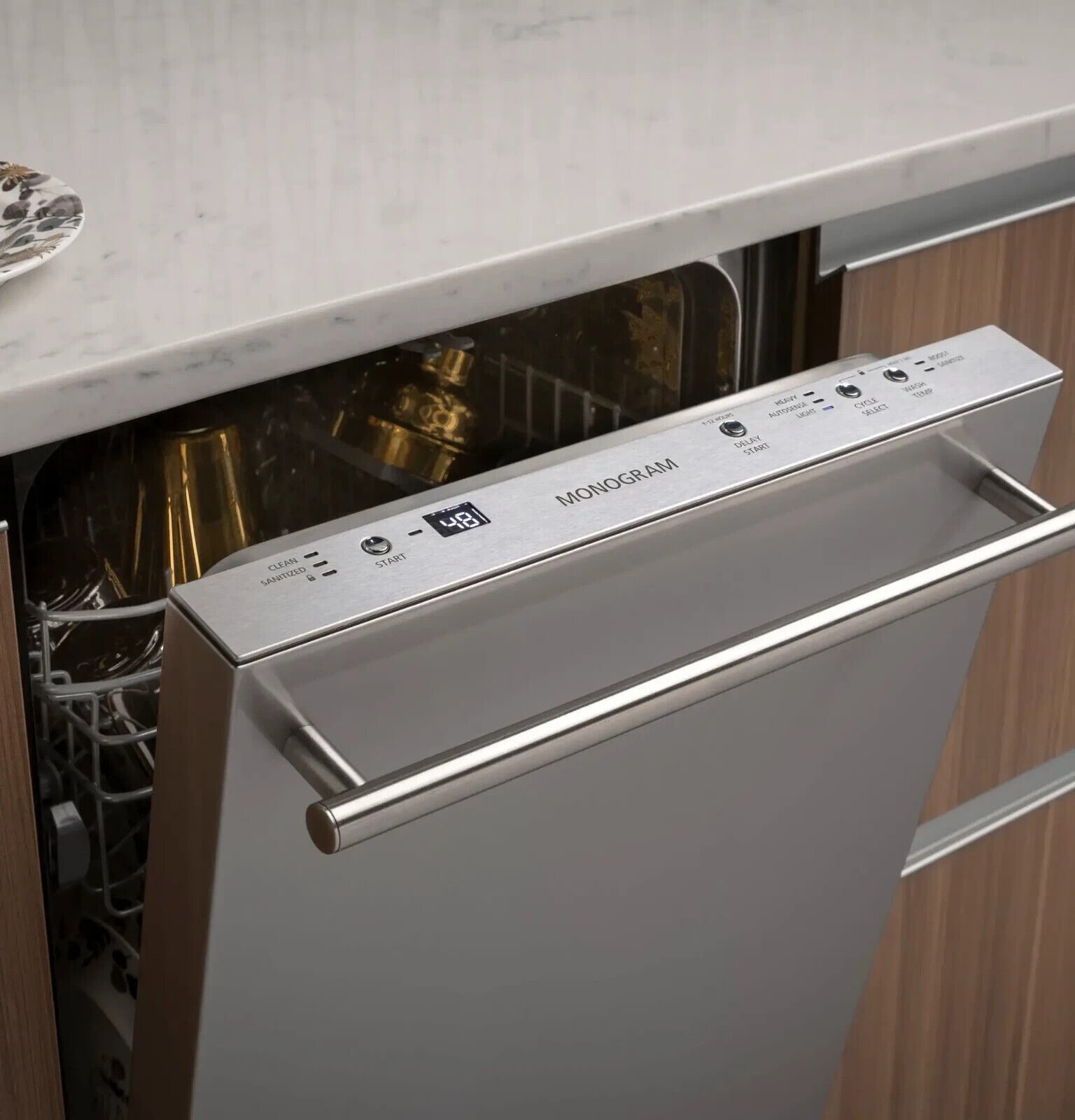 Monogram ZDT165SILII 18" Top Control Built-In Dishwasher,  Custom Panel Ready