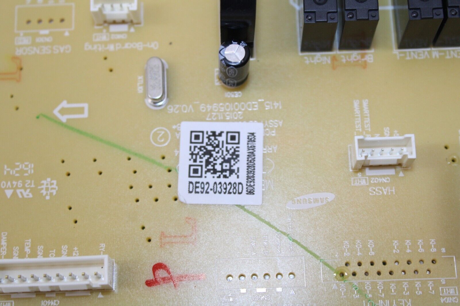 OEM Samsung Microwave Main Control Board for MC17T8000CGAA Part # DE9D-03928D